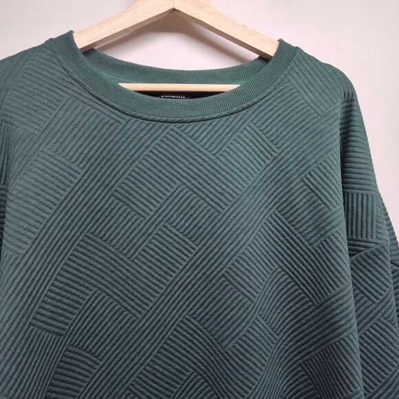 Jmierr Pullover Sweater Men Size 2XL Green Textured Casual Fall Winter - Picture 2 of 10